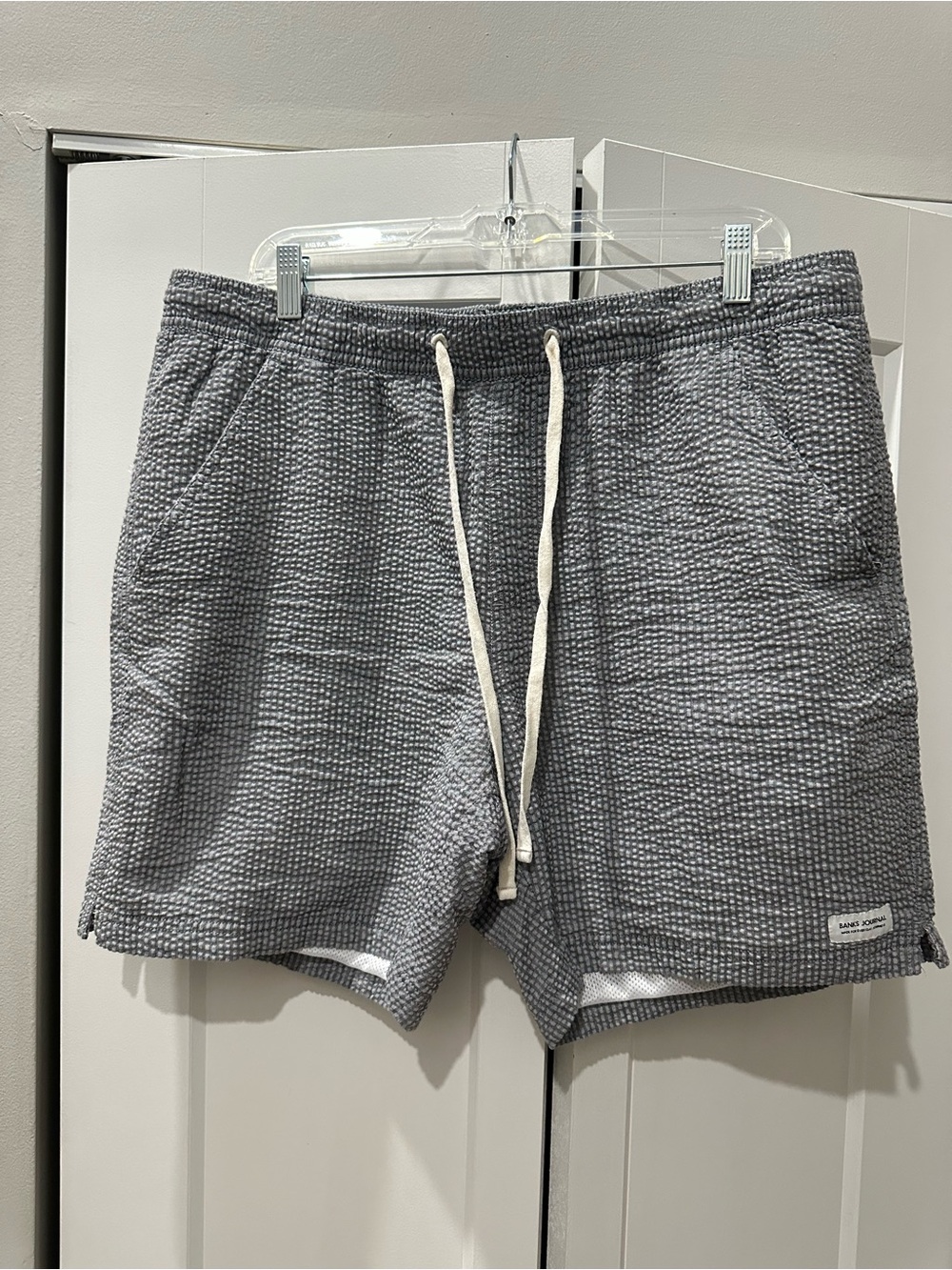 Banks Journal Gray Textured Drawstring Swim Shorts